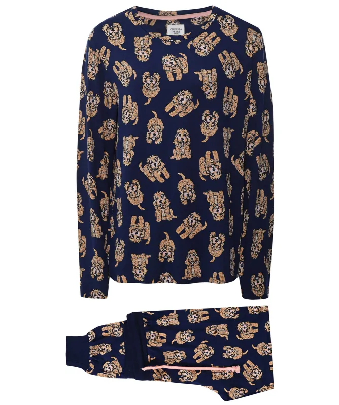 Chelsea Peers Cockapoo Print Long Pajamas