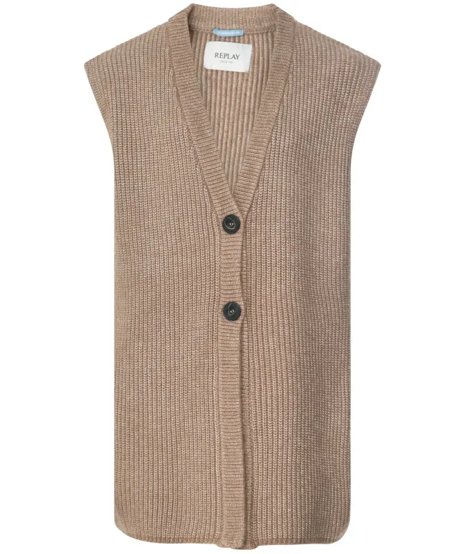 Replay Oversized Sleeveless Cardigan