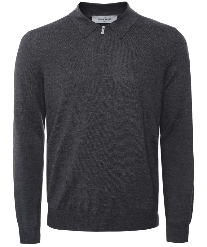 Gran Sasso Merino Long Sleeve Polo Shirt