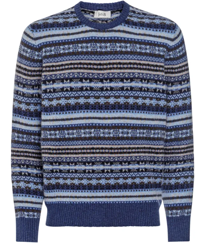 Jules B Lambswool Crew Fair Isle Jumper