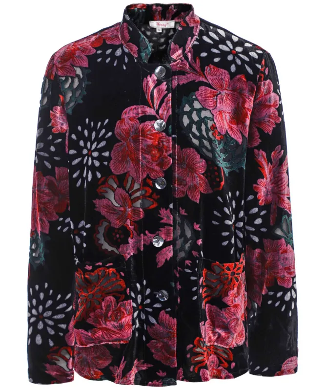 Thanny Devoré Floral Jacket