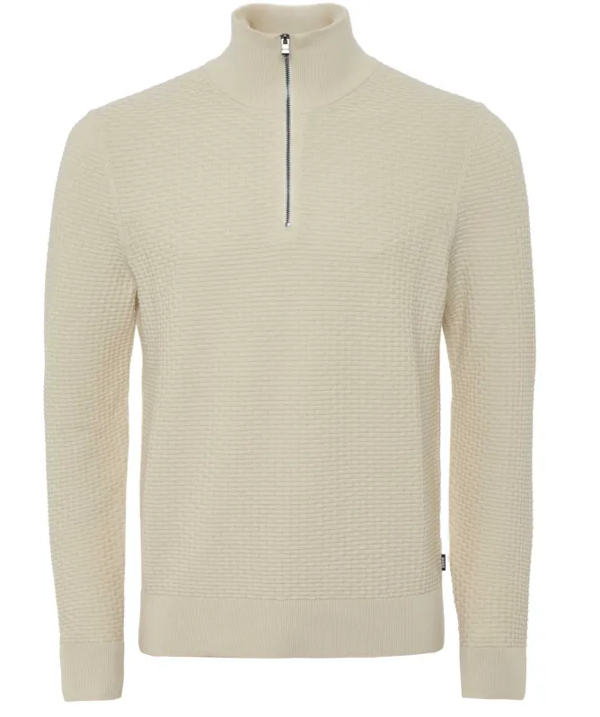 BOSS Textured Half-Zipper Sweater