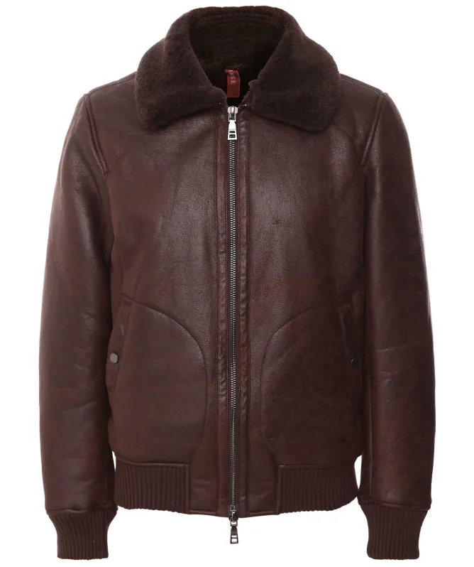 Seinse Faux Leather Bomber Jacket
