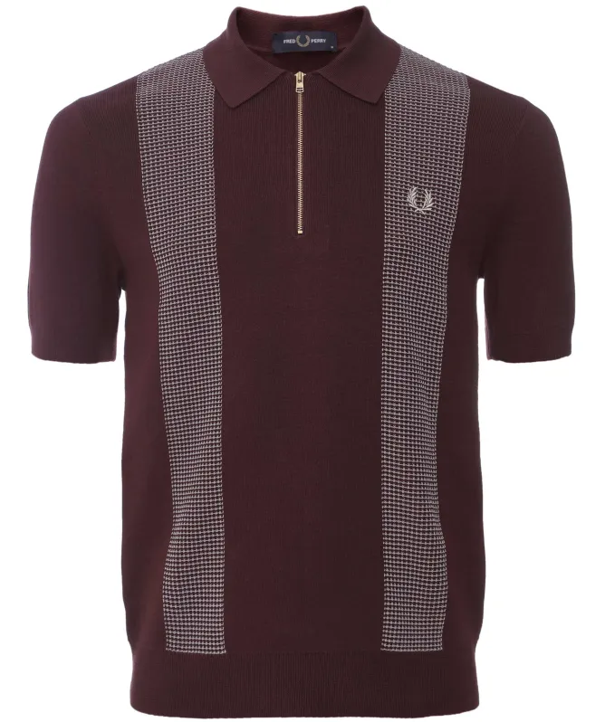 Fred Perry Panel Detail Knitted Polo Shirt