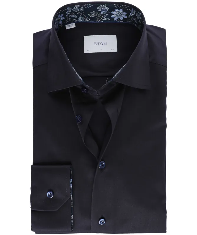Eton Slim Fit Floral Trim Shirt