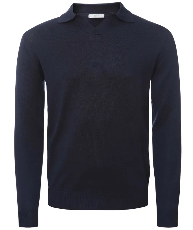 Seinse Long Sleeve V-Neck Polo Shirt