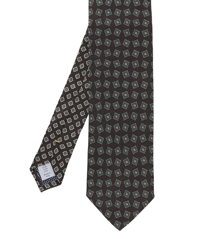 Eton Medallion Print Silk Tie