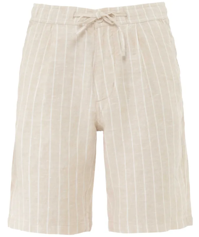 Knowledge Cotton Linen Stripe Drawstring Shorts