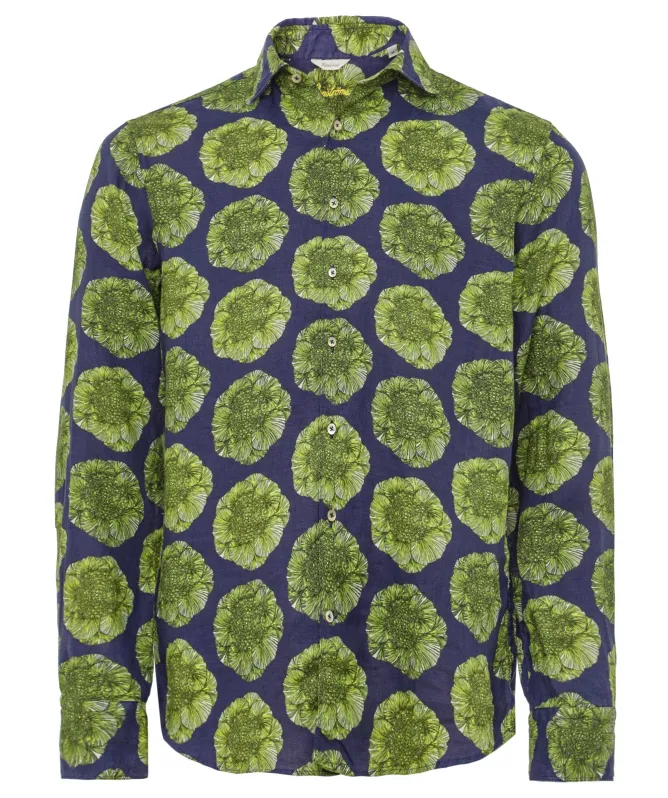 Stenstroms Fitted Body Linen Cabbage Shirt