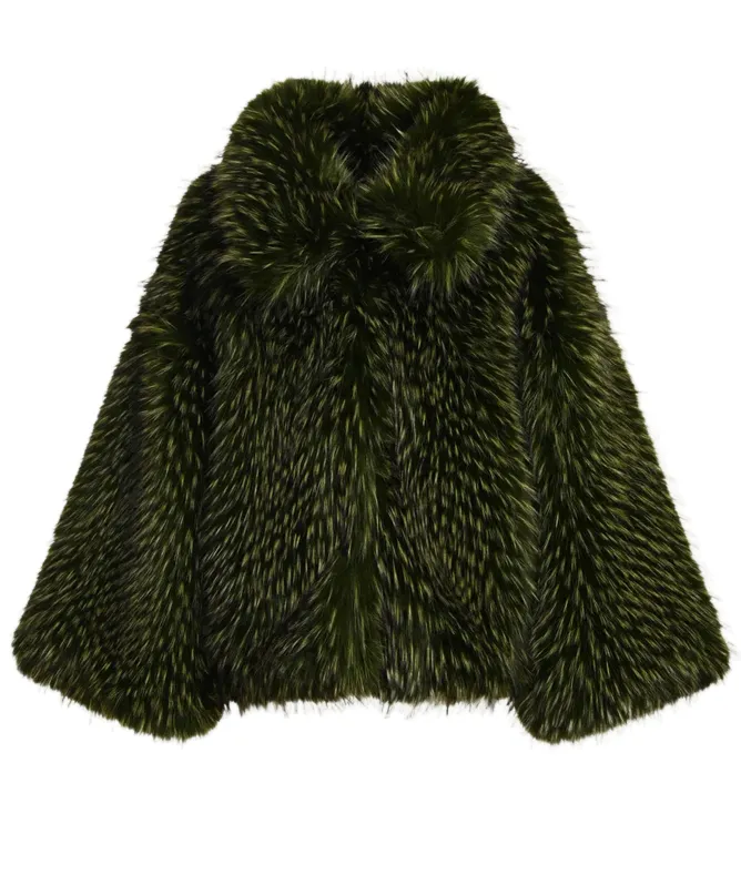 Essentiel Antwerp Kastanje Oversized Faux Fur Jacket