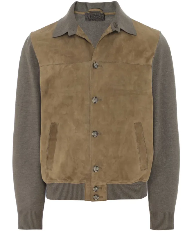 Jack Leathers Suede Knit Bomber Jacket