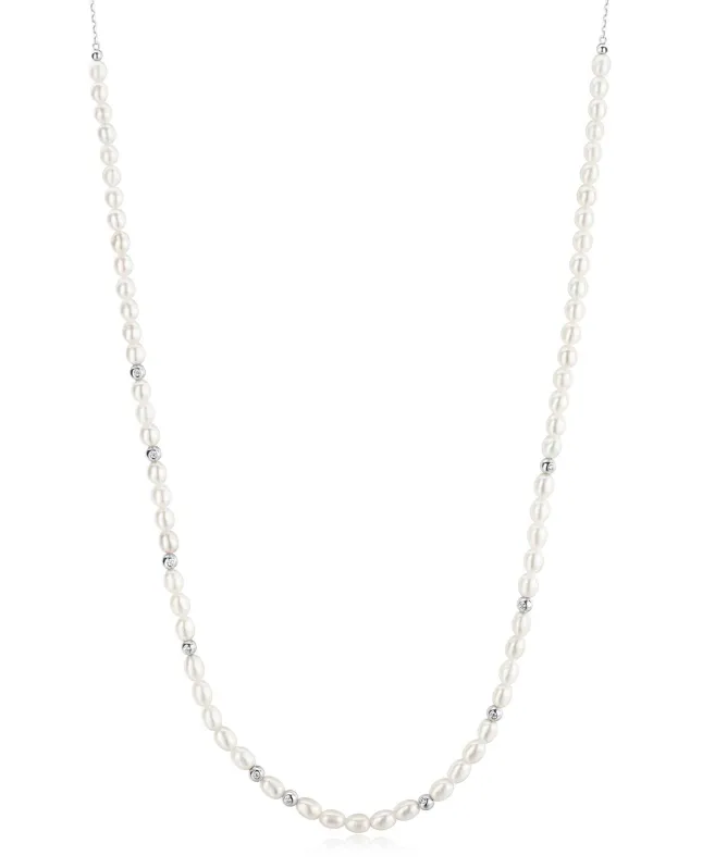 Ania Haie Pearl Cubic Zirconia Slider Necklace