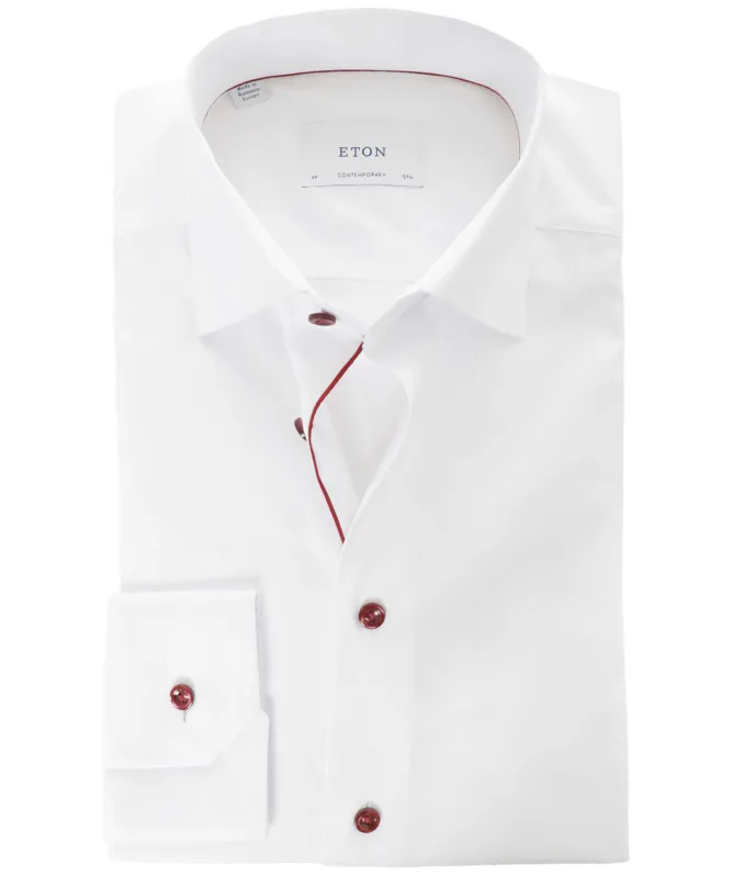 Eton Contemporary Fit Contrast Trim Shirt