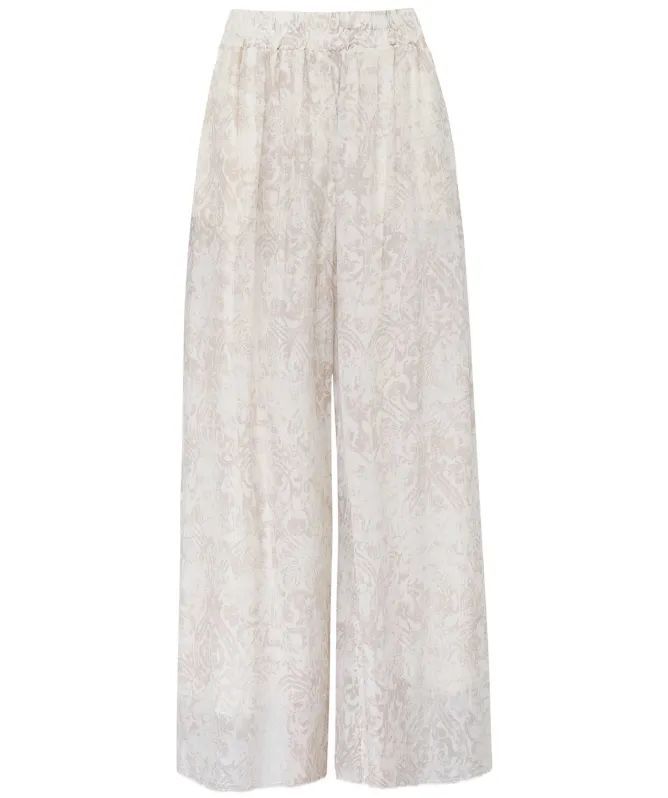 Sanctamuerte Paisley Print Wide Leg Trousers