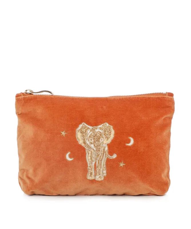 Elizabeth Scarlett Golden Elephants Mini Pouch