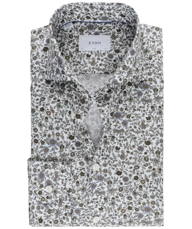 Eton Slim Fit Floral Twill Shirt