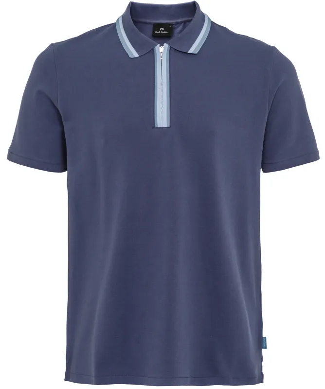 Paul Smith Contrast Tipping Zipper Polo Shirt