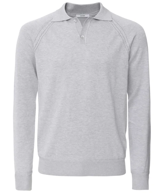 Seinse Long Sleeve Knitted Polo Shirt
