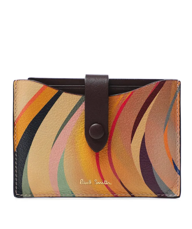 Paul Smith Dusky Swirl Leather Pull-Out Card Holder