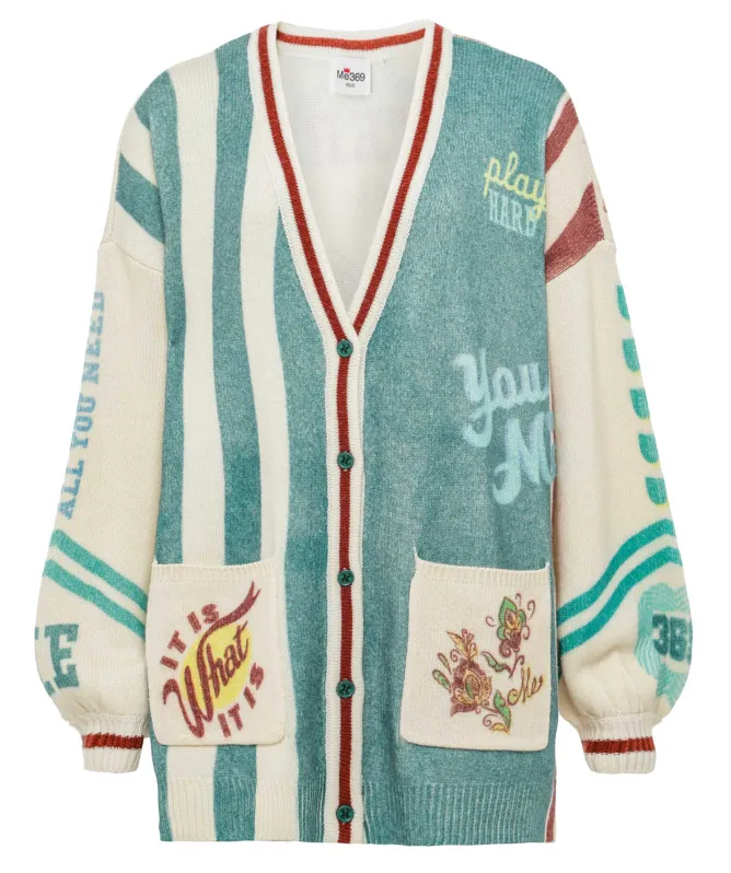 Me369 Liv Sporty Jade Printed Cardigan