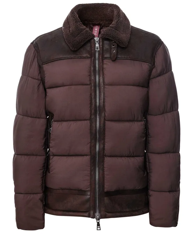 Seinse Padded Faux Fur Collar Jacket