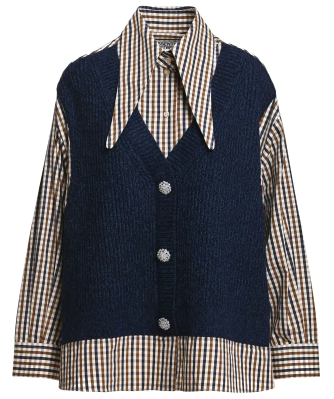 Essentiel Antwerp Kute Layered Knit Tank top Shirt