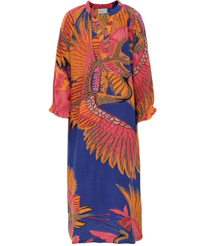 One Hundred Stars Crane Cobalt Raglan Dress