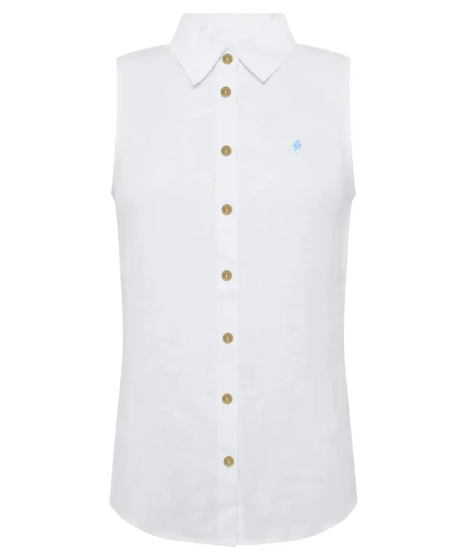 Holland Cooper Sleeveless Amalfi Linen Shirt