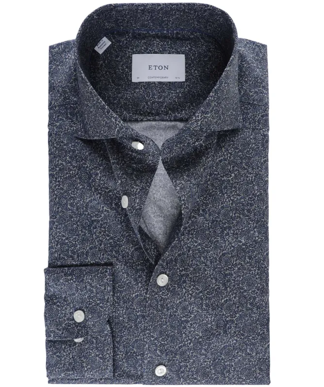 Eton Contemporary Fit Ornamental Print Shirt