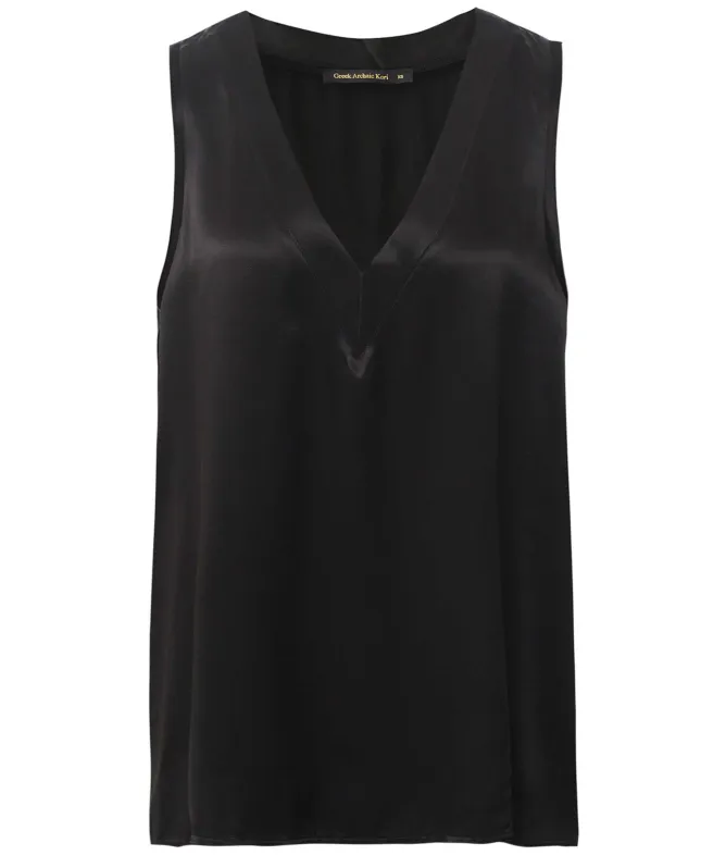 Greek Archaic Kori V-Neck Satin Vest