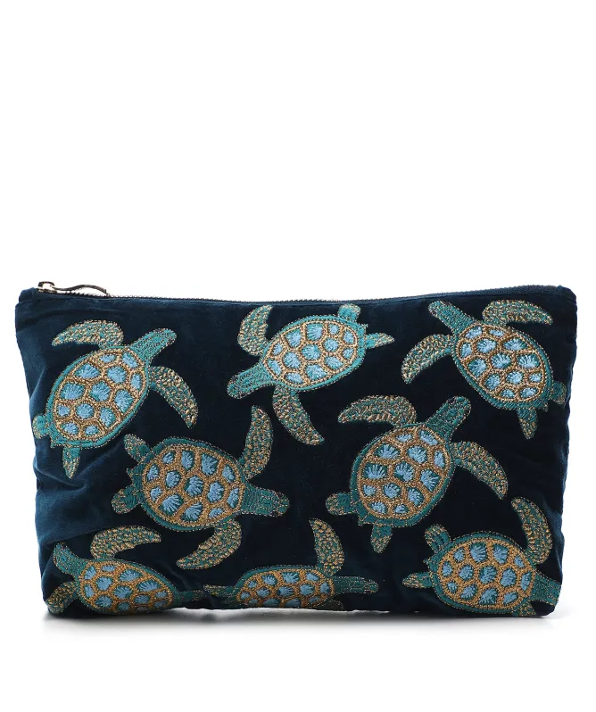 【Elizabeth Scarlett】タートル ベルベット ポーチ Baby Turtle Conservation Mini Pouch – Elizabeth Scarlett