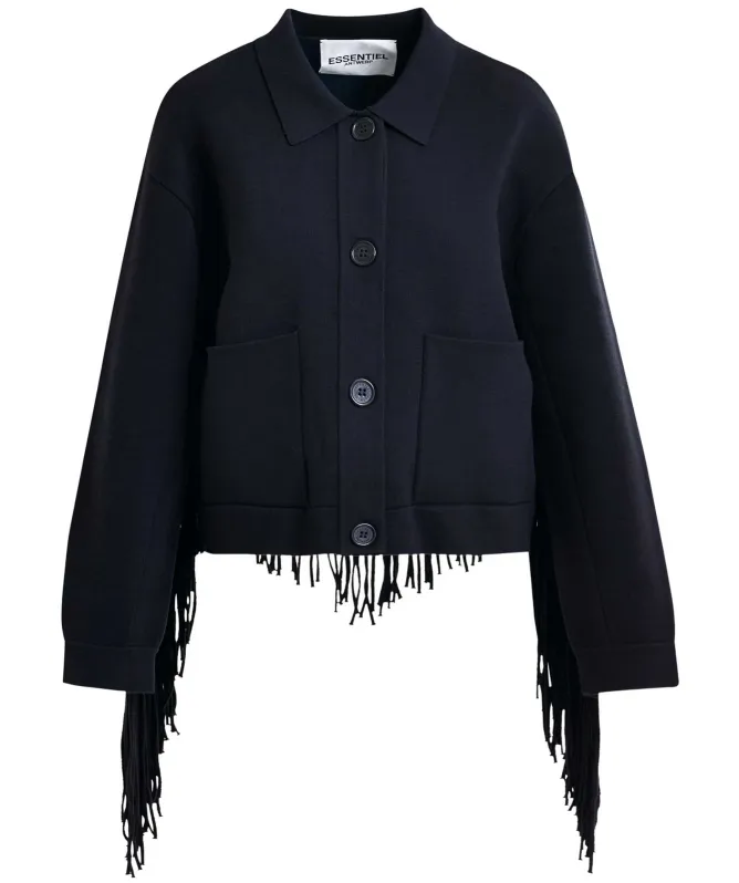 Essentiel Antwerp Istern Knitted Fringe Detail Jacket