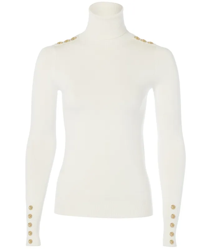 Holland Cooper Buttoned Roll Neck Jumper
