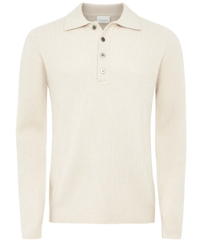 Profuomo Ribbed Polo Sweater