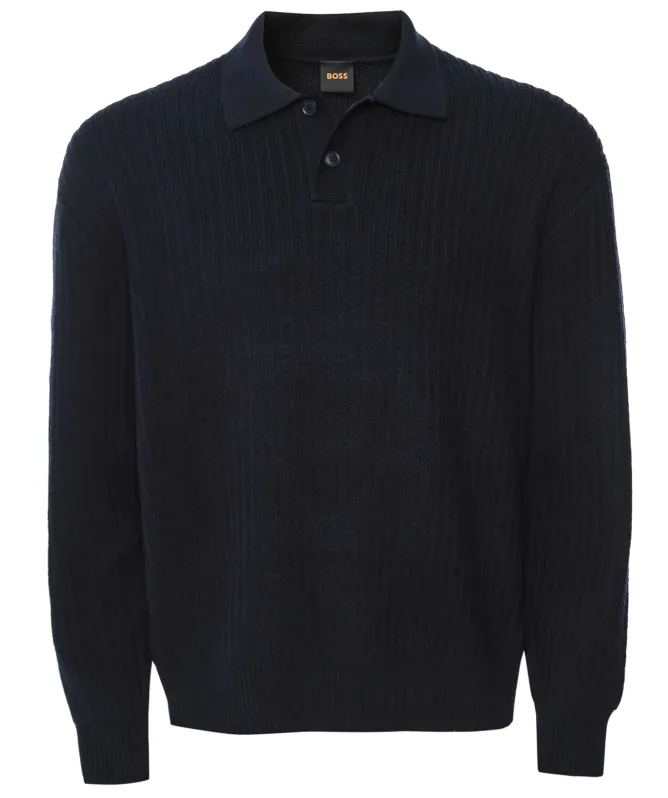 BOSS Long Sleeve Rib Kotorpolo Polo