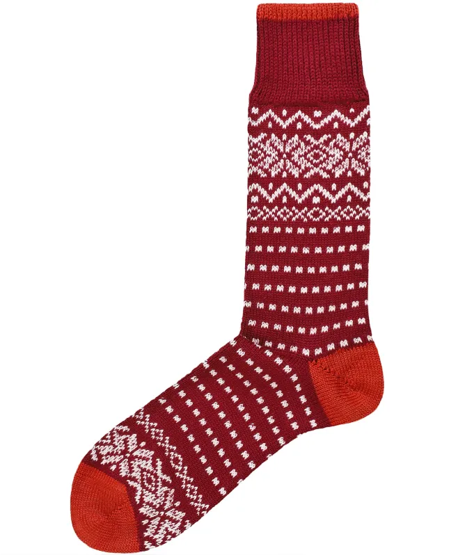 J. Blades Merino Cotton Snowflake Socks