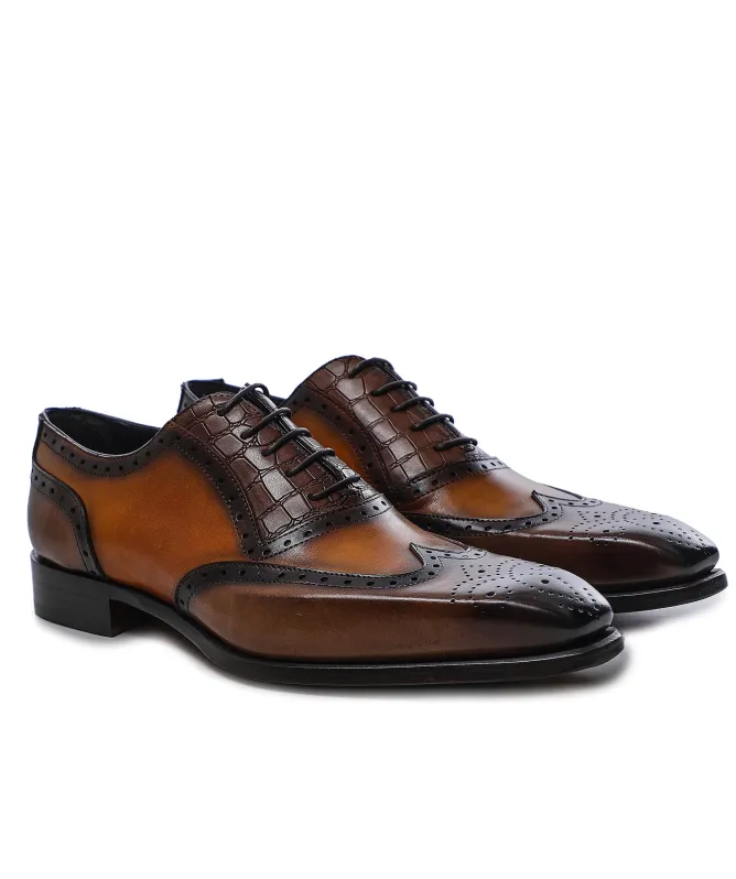 Jules B Leather Wing-Tip Oxford Brogues
