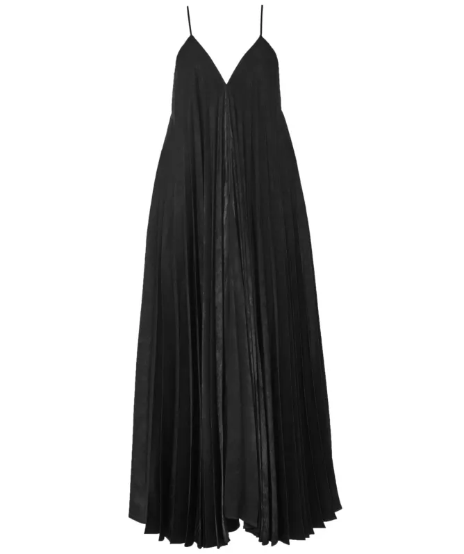 NU London Spaghetti Strap Pleated Long Dress