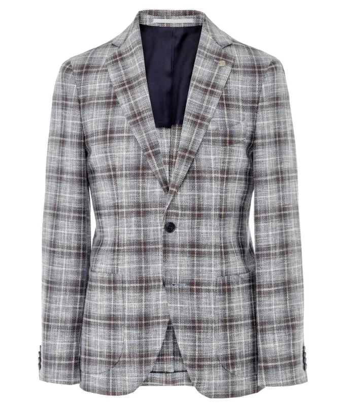 Cavaliere Linen Blend Loud Check Jacket