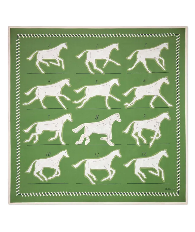 Mulberry Chalk Horse Square Scarf