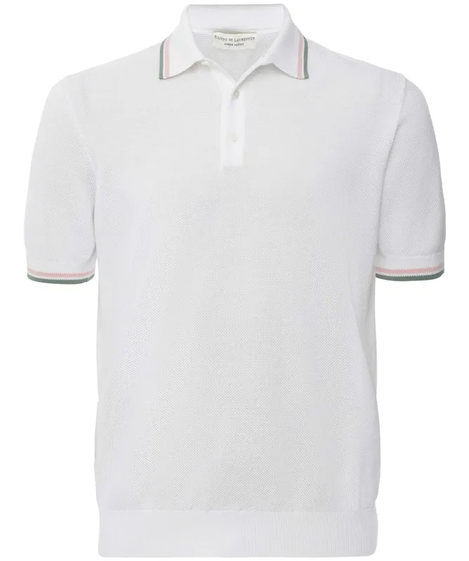 Filippo De Laurentiis Crepe Cotton Twin Tipped Polo Shirt