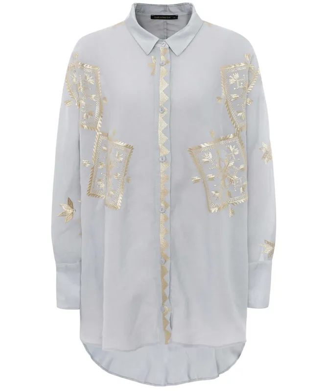 Greek Archaic Kori Embroidered Lefkada Shirt