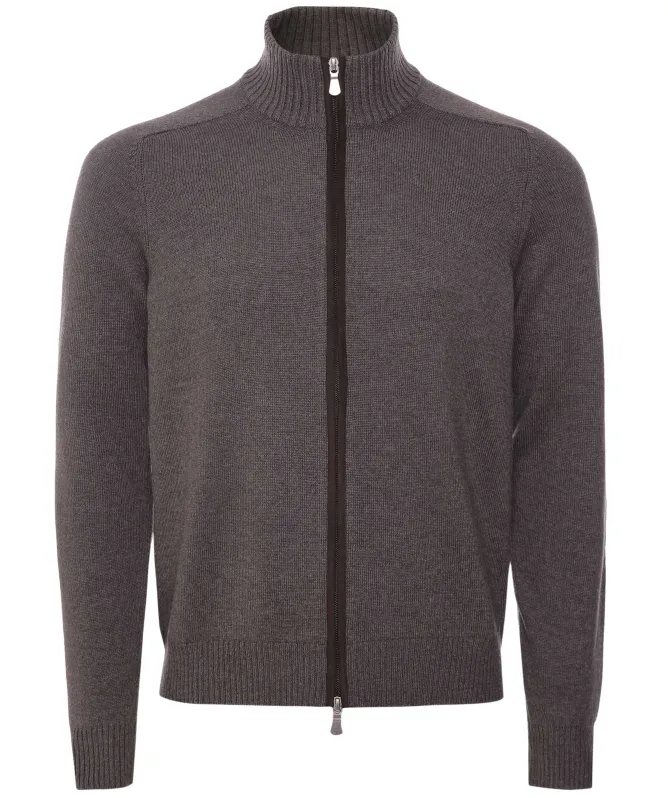Gran Sasso Wool Zipper-Through Cardigan