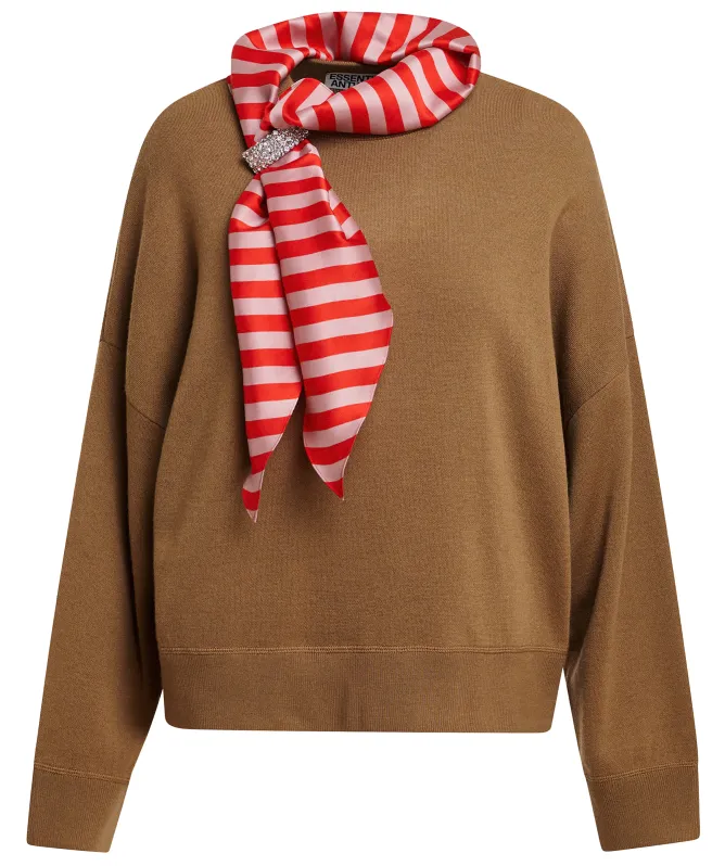 Essentiel Antwerp Kurtis Sweater with Embellished Scarf
