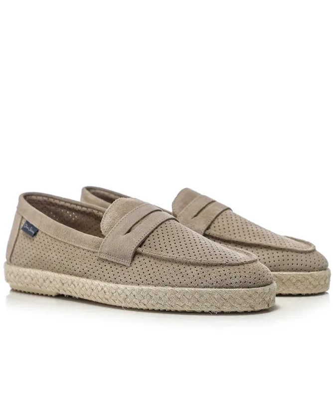 Oliver Sweeney Terrassa Perforated Suede Espadrille Loafers