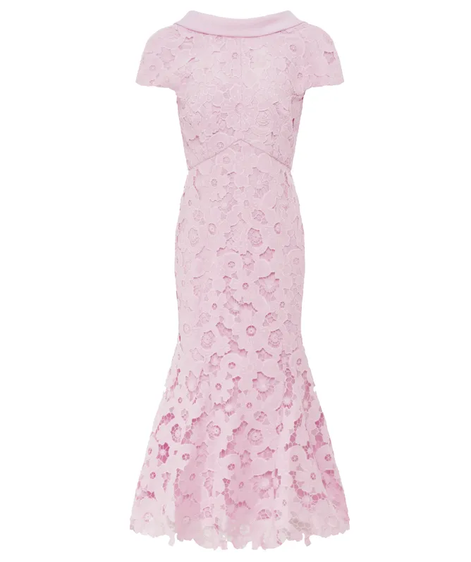 Self-Portrait Lace Scoop Back Midi Dress