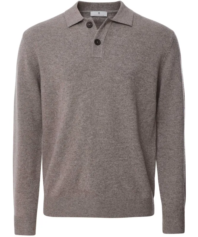 Thomas Maine Lambswool Long Sleeve Polo Shirt