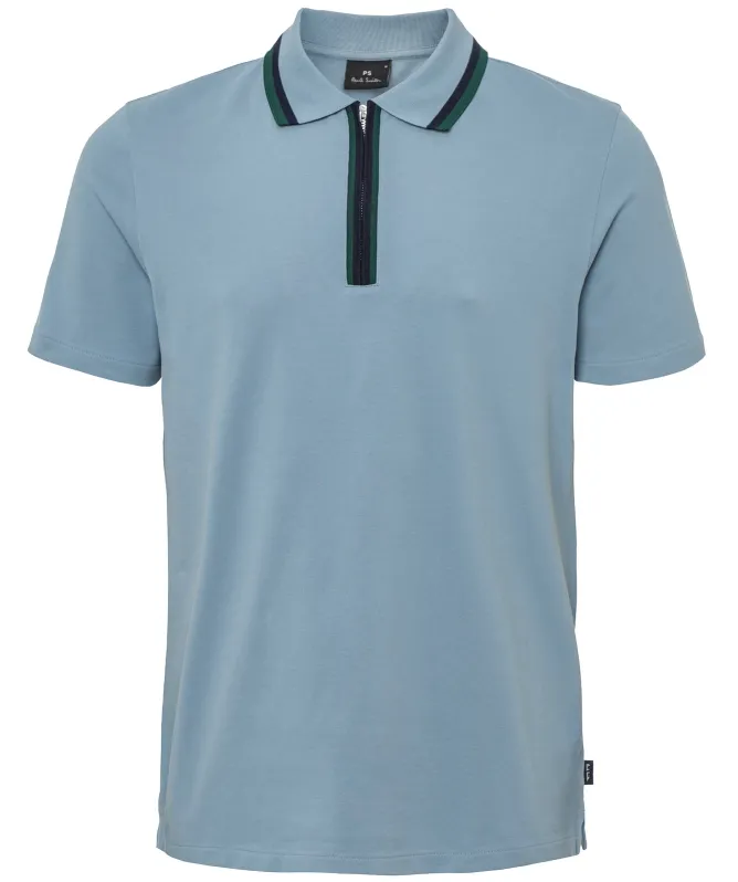 Paul Smith Tipped Zipper Neck Polo Shirt