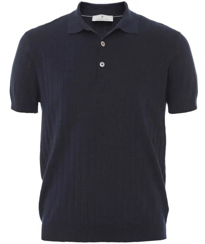 Thomas Maine Ribbed Knitted Polo Shirt