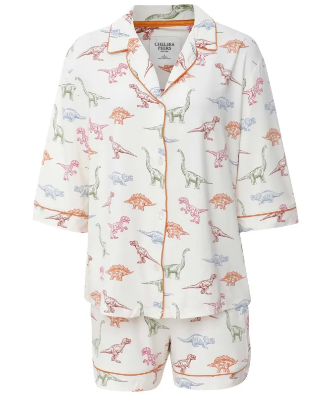 Chelsea Peers Dinosaur Print Short Pyjama Set